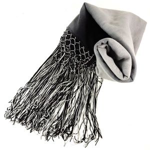 BINDYA LULLA ⚜ WOMEN'S BLACK AND GREY WOOL/SILK FASHION WINTER WRAP